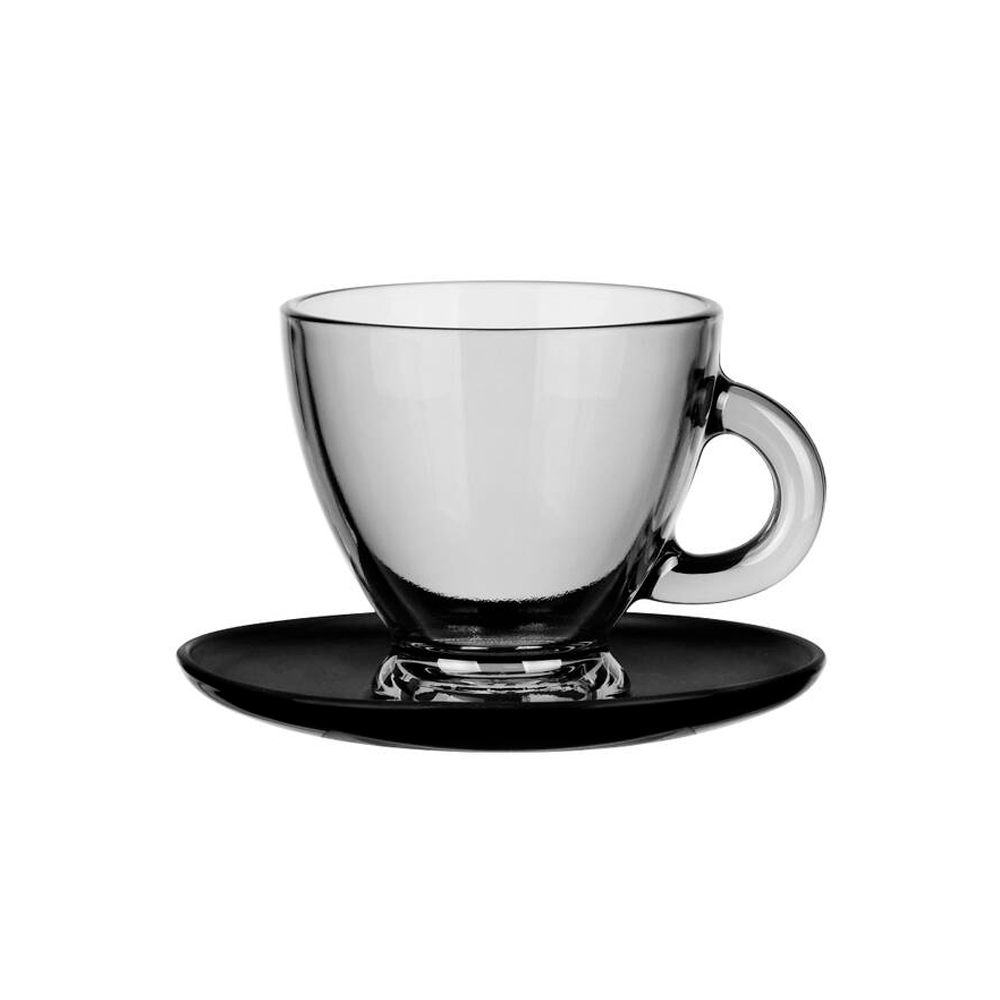 Чашка с блюдцем Midnight стеклянная полупрозрачная 230 мл Gl-7163 (ID ...