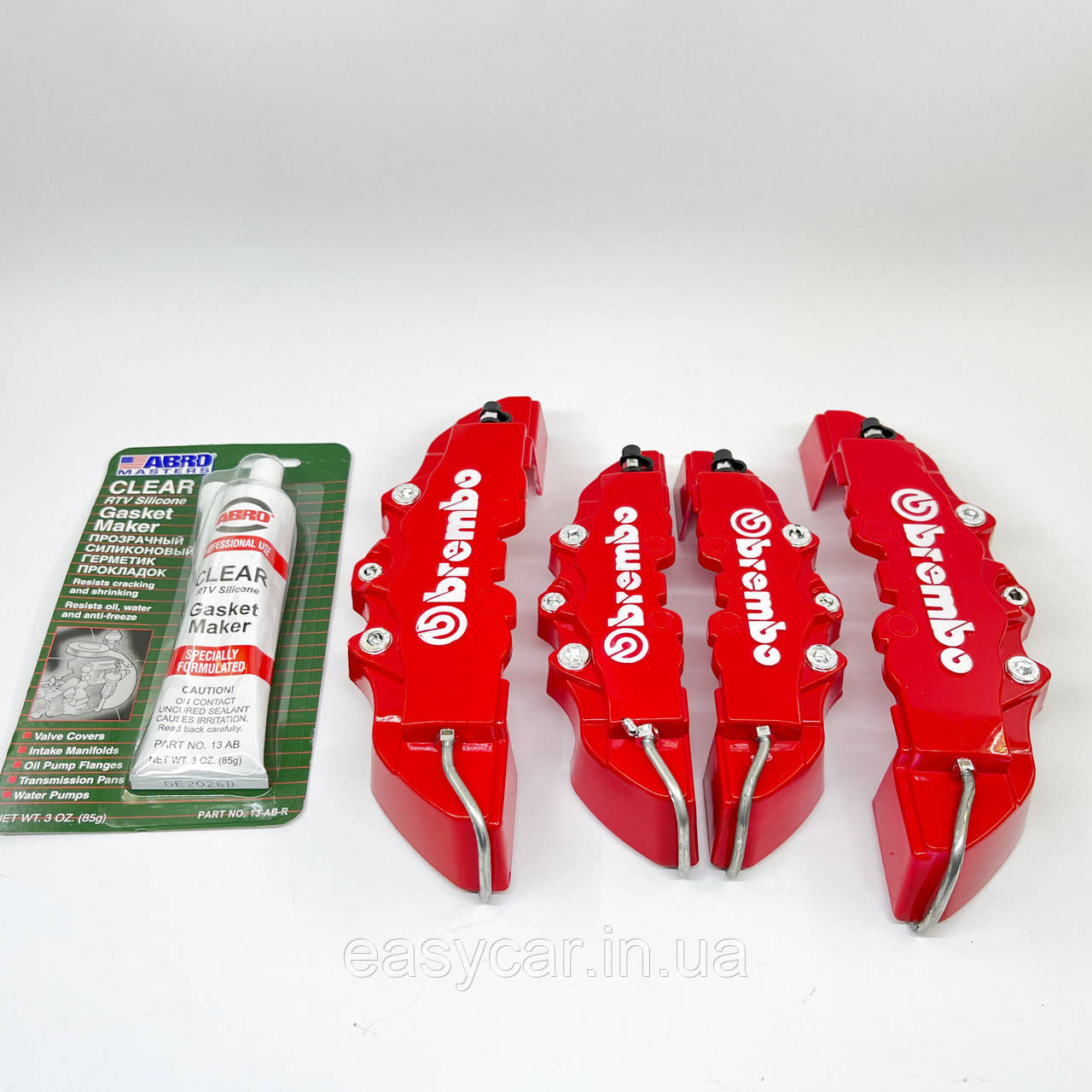 Декоративні накладки на гальмівні супорта "BREMBO" Червоні + герметик R15-18