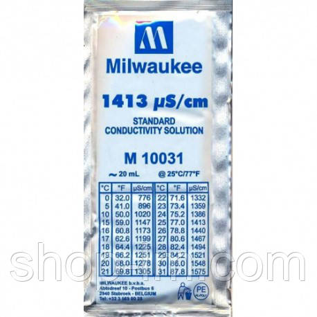Калибровочный раствор M10031B 1413 µS/cm (мкСм) для кондуктометров MILWAUKEE 20мл,США - фото 1 - id-p1934056300