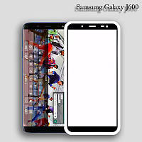 Захисне скло 9D на весь екран (на пластині) для Samsung Galaxy J6 (2018)/J600 колір Чорний