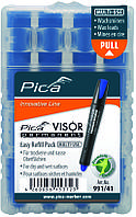 Восковые запасные синие графиты Pica Marker Visor Permanent набор 4 шт для сухих и влажных поверхностей