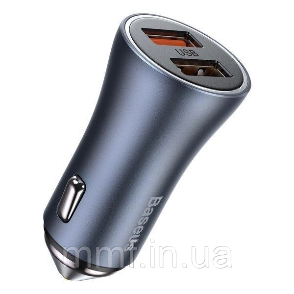 АЗП Baseus Golden Contactor Pro Dual Quick Charger Car Charger U+U 40W / Dark Gray
