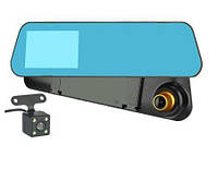 Зеркало-видеорегистратор V6 (A70) T1 FHD 1080P, LCD 4.3", TF card 32 Gb/Class 10 c камерой заднего вида