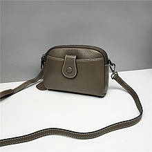 Міні сумка клатч на два відділення з кишенькою срібна фурнітура С01-КТ-3046 Бронзова