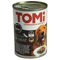 002025 NEW TOMi 5 ВИДОВ МЯСА (5 kinds of meat) консервы корм для собак, банка, 400 г.