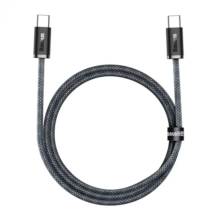Кабель із підтримкою швидкої зарядки Type-C to Type-C Android BASEUS |1m 100W| Сірий (CALD000216)