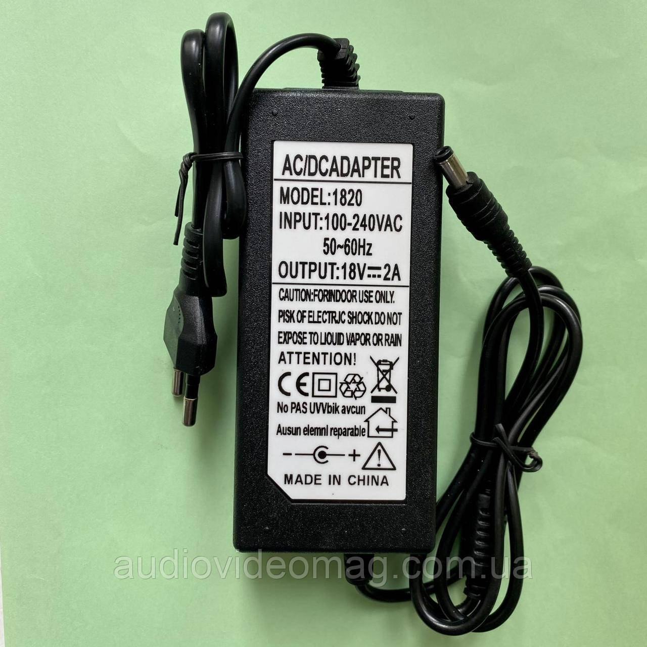 Блок живлення 18V 2A штекер 5.5-2.5, фото 1