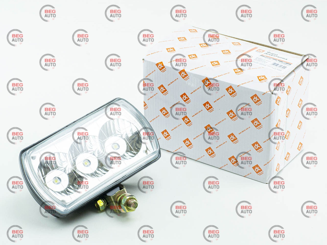 Фара протитум. Газ, зіл, камаз, уаз (прямокутна біла) led  (DK 3706) (DK)