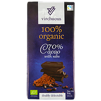 Шоколад черный 70% какао Organic 100% Virchuous Dark Coffee 80г Испания