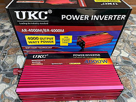 Перетворювач автоінвертор Ukc 12V-220V AR 4000W з функції плавного пуску Usb