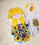 Зимовий теплий комплект на виписку для новонародженого: конверт-чохол та комбінезон, фото 2