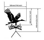Флюгер Лелека з металу 2 мм, флюгер на дах, фото 2