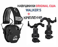 Военные тактические наушники Walkers razor Black (черный) США original с креплением