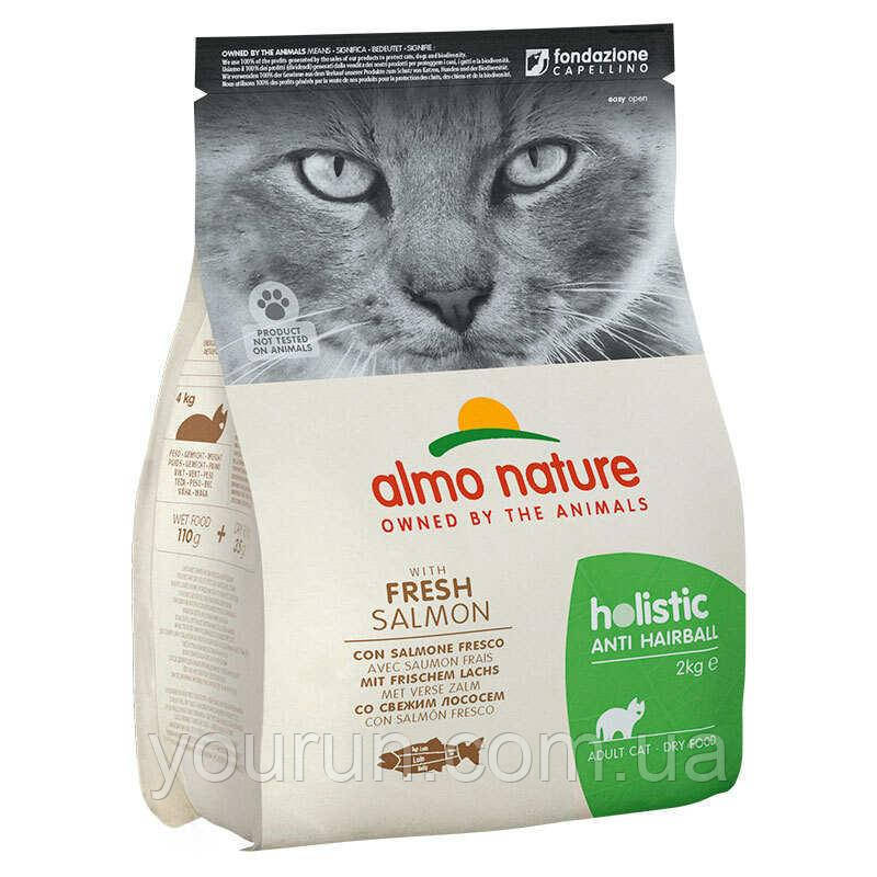 Almo Nature (Альмо Натюр) Holistic Cat Hairball Salmon — Сухий корм для виведення шерсті в дорослих кішок зі