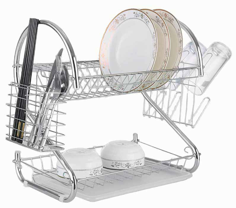 Сушарка для посуду Maestro Basic MR-1025-53 сушка з нержавіючої сталі двоярусна з піддоном