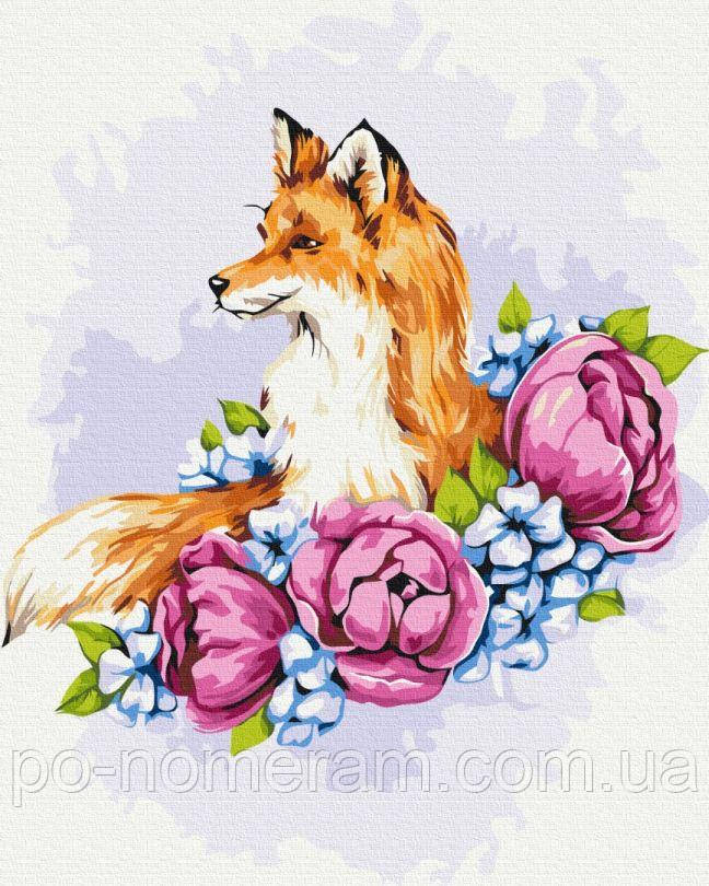 Малювання по номерам BrushMe Квіткова лисиця © Anna Kulyk (BS53587) 40 х 50 см