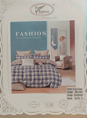 Постільна білизна Koloco Шотландка - простирадло на гумці - Євро, фото 2