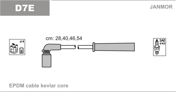 Дроти запалювання JanMor D7E для Lanos 1,6 16V