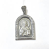 Чоловіча срібна ладанка Св Миколай Чудотворець, кулон 9 грам із 925 проби