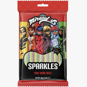 Miraculous Chewy Candy Sparkles Sour Belt 80g
