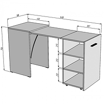 Стіл-тумба трансформер Hobana дуб сонома TM KnapKnap, фото 5