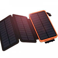 Павербанк на три панели сонячний POWER BANK SOLAR 20000 МАЧ, ЧОРНИЙ, 2 X USB