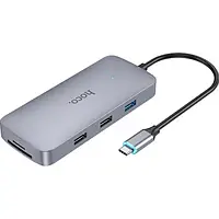 USB-хаб Hoco Season Type-C 8-in-1 multi-function HB32 Metallic Gray