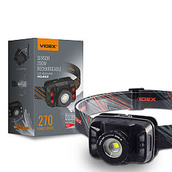 Ліхтарик налобний VIDEX VLF-H045Z 270Lm 5000K, світлодіодний, акумуляторний