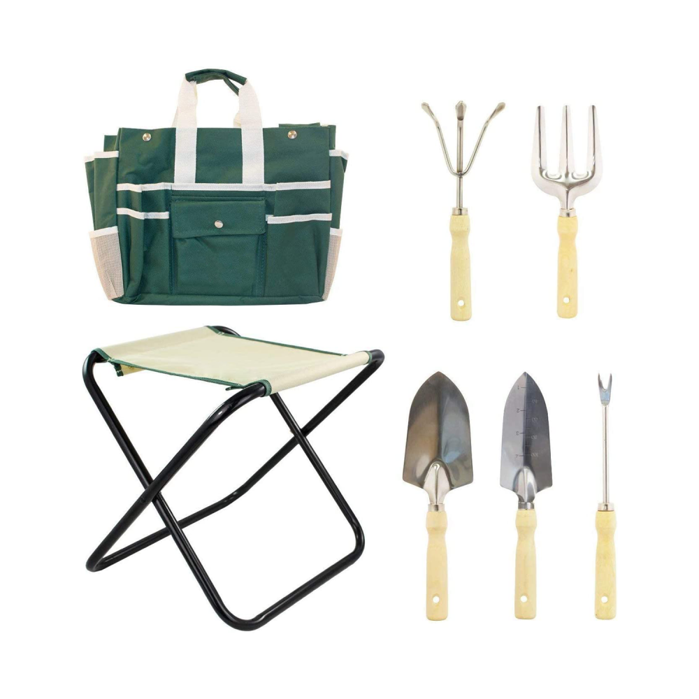 Складний табурет з органайзером і набором садових інструментів Bass Polska BH 30050, фото 1