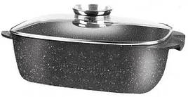 Гусятниця Zurrichberg ZBP-7131 з мармуровим покриттям з кришкою 35 см 7,8 л Чорний