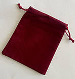 Мішечок для Міні карт Таро, оксамитовий Бордовий( 10х12см, 9х10см ), фото 2
