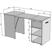 Стіл-тумба трансформер Hobana 1 шухляда (венге) TM KnapKnap, фото 5