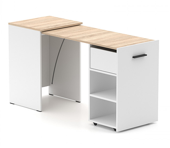 Стіл-тумба трансформер Hobana 1 шухляда (білий та дуб сонома) TM KnapKnap