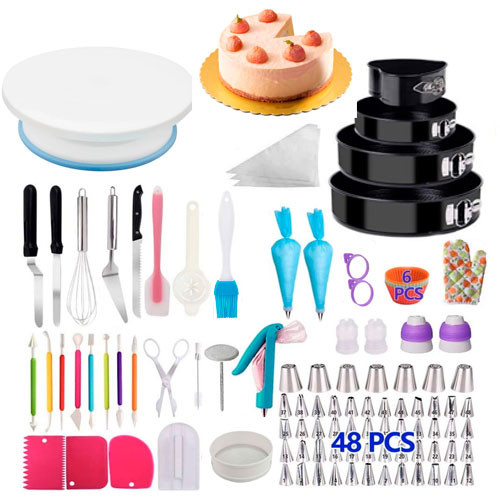 Набір для декору тортів кексів, кондитерські інструменти, 212шт і підставка, фото 1
