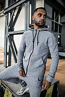 Мужской спортивный костюм Cosmo светло-серый Кофта + Штаны / европейский трикотаж высокого качества