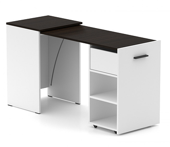 Стіл-тумба трансформер Hobana 1 шухляда (білий та венге) TM KnapKnap