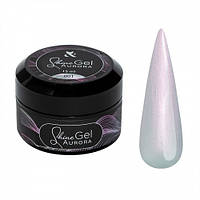 Гель F.O.X Shine gel Aurora 001 для зміцнення натуральних нігтів світло-рожеві перли. 15 мл