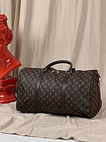 Классическая дорожная сумка Louis Vuitton коричневая / Материал: кожзам высокого качества