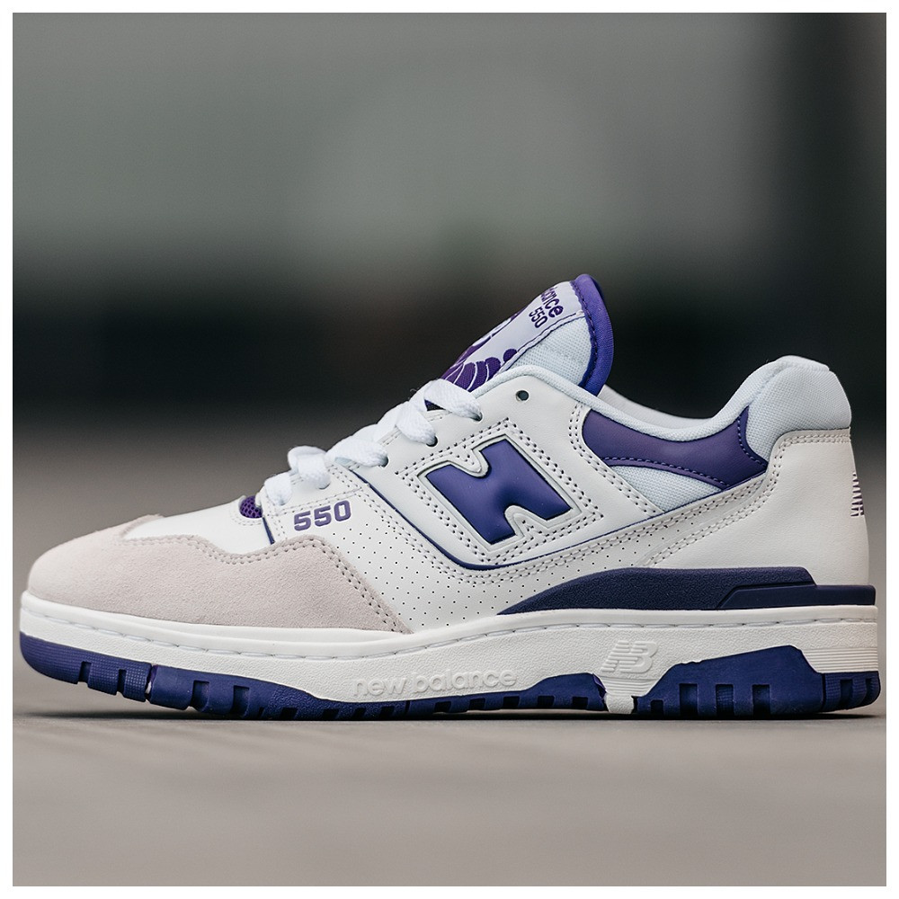 Мужские женские кроссовки New Balance 550 White Purple Violet