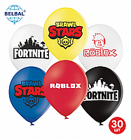 Латексна кулька BELBAL 12"(30 см) Ігри мікс