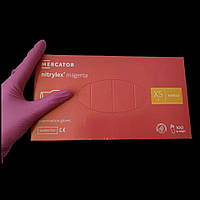 Перчатки нитриловые Нитрилекс: Mercator Medical S Magenta (100 шт), неопудренные розовые (маджента), С