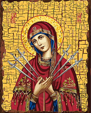 Картина за номерами 40×50 см Kontur. Ікона Божої Матері "Пом'якшення злих сердець"  DS0530