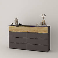 Сучасний комод 120 см з 8 висувними шухлядами K5 Сан Маріно в спальню модерн графіт