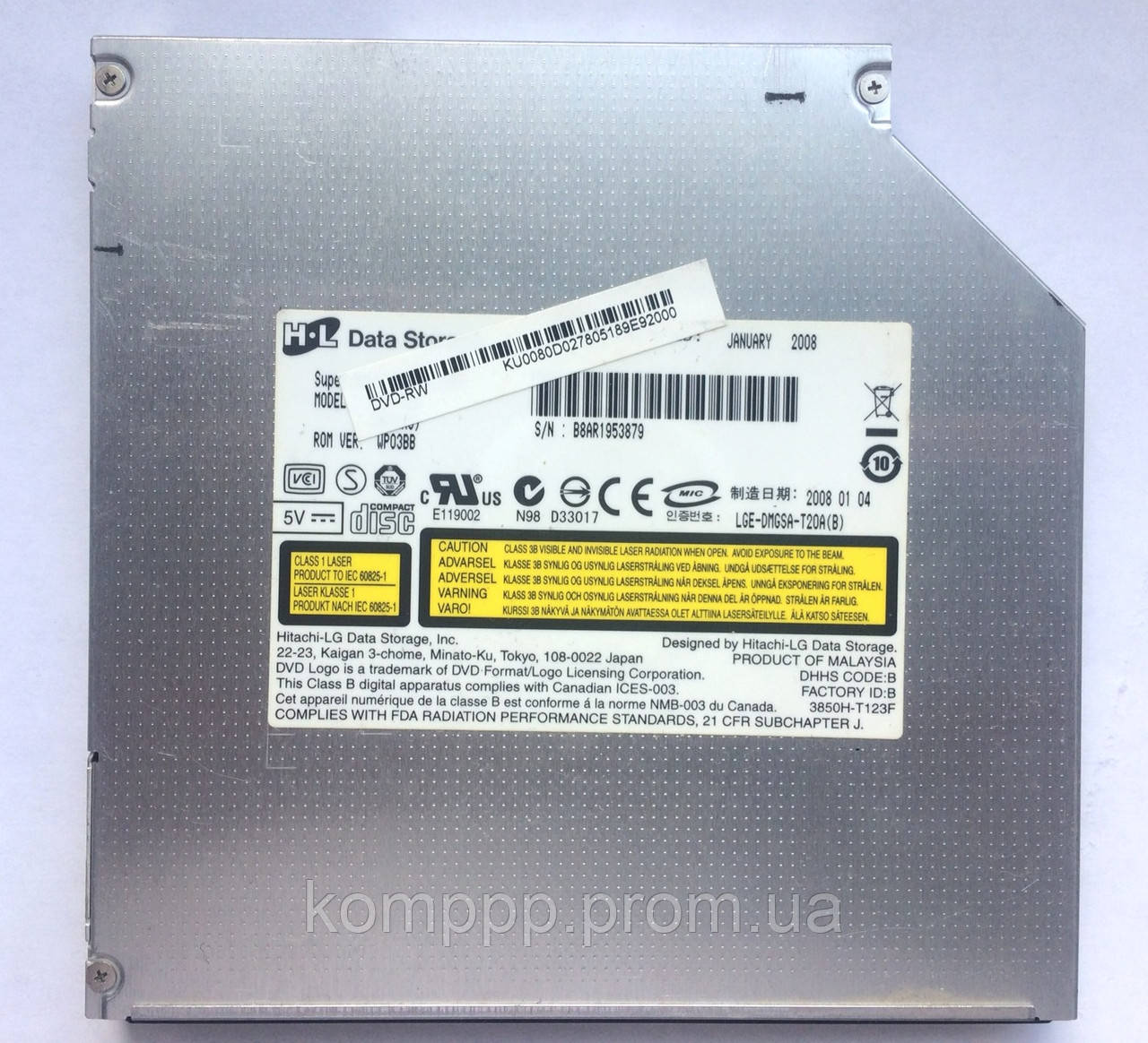 Привод IDE для ноутбука 12.7mm DVD-RW Acer Aspire 7520 7720 5520 5220 5720 5315 5310 5710 5530 GSA-T20A
