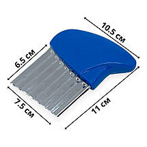 Ніж для фігурної нарізки сиру і овочів MagicKitchen з кольоровою ручкою синій, фото 4