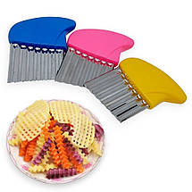 Ніж для фігурної нарізки сиру і овочів MagicKitchen з кольоровою ручкою синій, фото 5