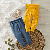 Спортивные штаны для мальчиков lupilu, 2шт., рост 62-68, цвет желтый, синий
