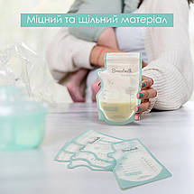 Пакети для грудного молока Swan Baby двошарові для зберігання та заморозки багаторазові зип лок 200 мл бірюзові, фото 6