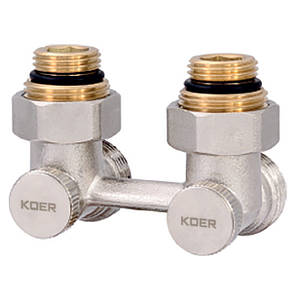Вузол нижнього під'єднання радіатора KOER 3/4" кутовий (комплект)