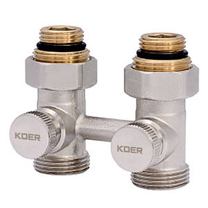 Вузол нижнього під'єднання радіатора прямий KOER 3/4'' (комплект)